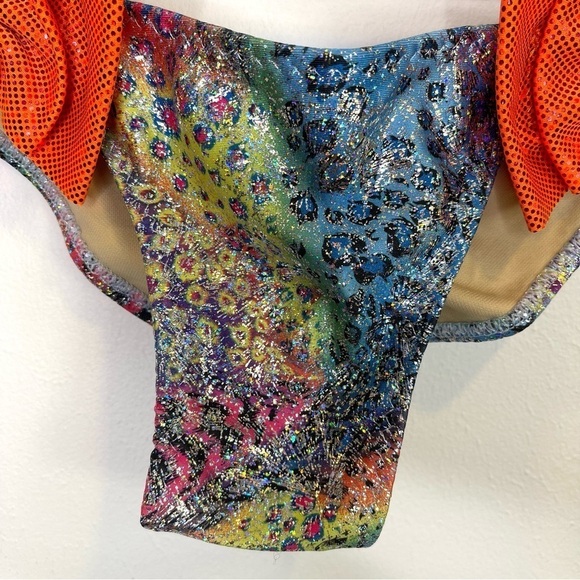 Ravish Sands Katy Bow Bikini Bottoms Leopard Print Shiny Sequin Small NWOT - Picture 5 of 12